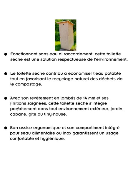 Toilette Sèche extérieure en bois naturel