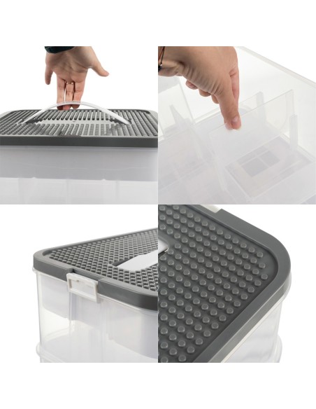 Boîte de rangement avec compartiments empilables pour jouets briques de construction