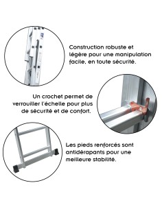 UP Echelle transformable en aluminium coulissant extensible 3 plans 2