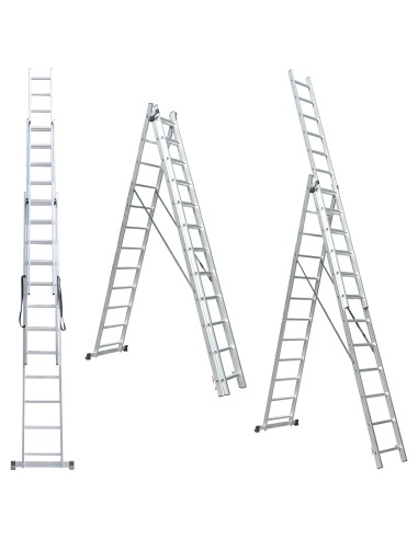 UP Echelle transformable en aluminium coulissant extensible 3 plans