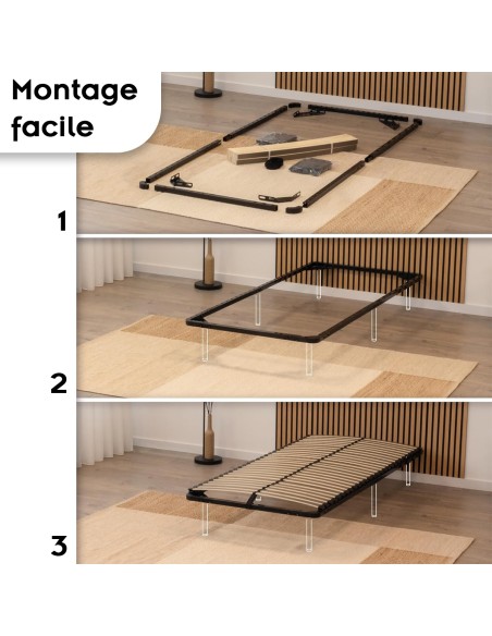 ORTHO Sommier à lattes en acier avec bande stabilisatrice