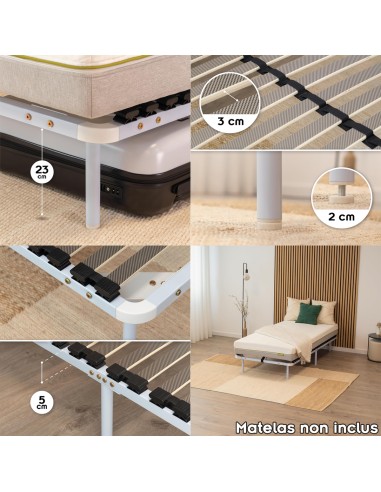 ORTHO Sommier à lattes en acier avec bande stabilisatrice