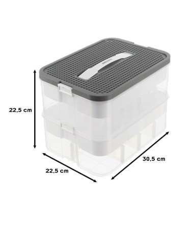 Boîte de rangement avec compartiments empilables pour jouets briques de construction