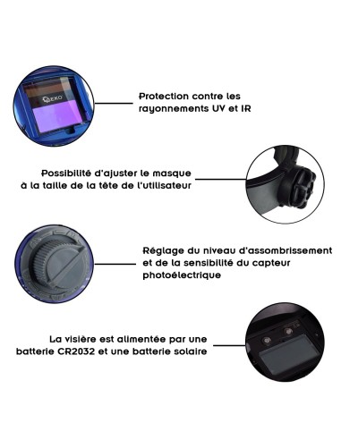 Masque de soudure professionnel photochromique échelon 9/13 DIN