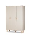 LAURA Armoire penderie 3 portes avec étagères et 3 tiroirs 195x137