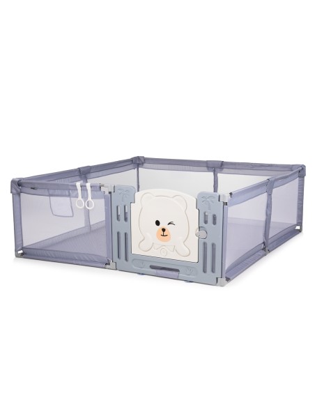 AMICO Parc bébé 180×200 cm avec porte, filets respirants et 2 poignées