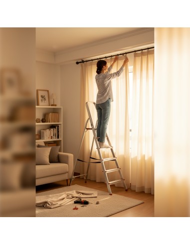 RISE Escabeau pliable en aluminium avec pieds antidérapants