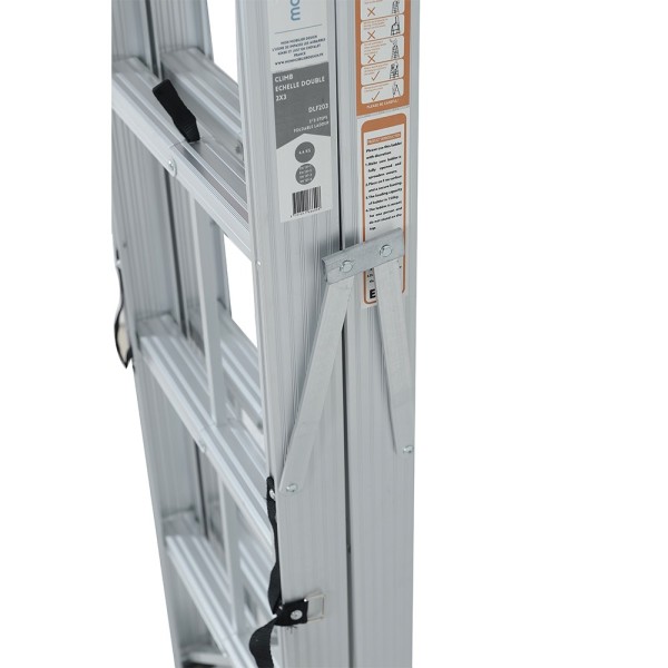 Échelle double pliante aluminium CLIMB – 3, 4 ou 5 marches