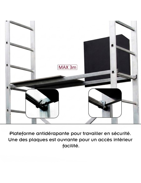 ETRA Echafaudage en aluminium hauteur de travail 5m