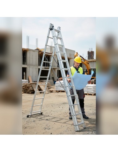 UP Echelle transformable en aluminium coulissant extensible 3 plans