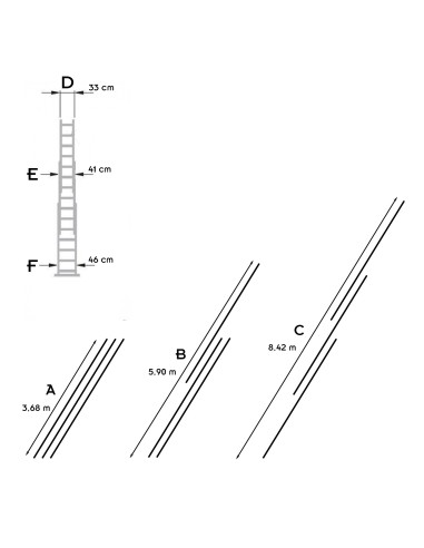 UP Echelle transformable en aluminium coulissant extensible 3 plans