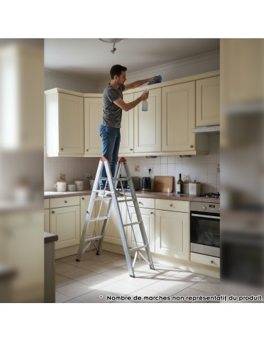 CLIMB Echelle double pliable et compacte en aluminium