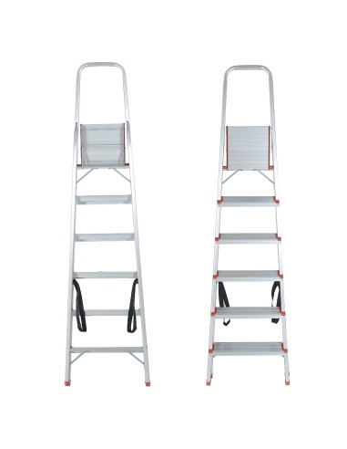 RISE Escabeau pliable en aluminium avec pieds antidérapants