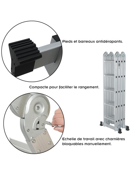 LIFT Echelle modulable en aluminium 4 pans