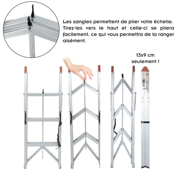 Échelle double pliante aluminium CLIMB – 3, 4 ou 5 marches