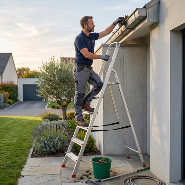 RISE Escabeau pliable en aluminium avec pieds antidérapants