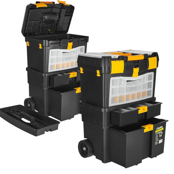 Chariot à outils modulable avec tiroirs et compartiments 3 niveaux