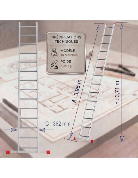 XTRA Echelle en aluminium simple