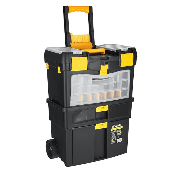 Chariot à outils modulable avec tiroirs et compartiments 3 niveaux
