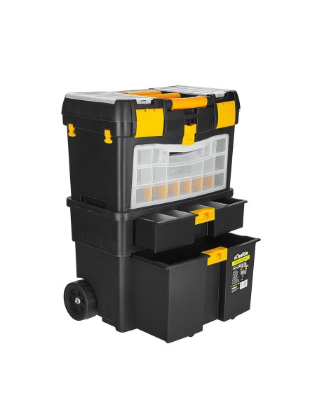 Chariot à outils modulable avec tiroirs et compartiments 3 niveaux