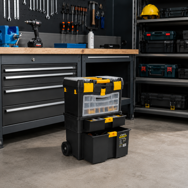 Chariot à outils modulable avec tiroirs et compartiments 3 niveaux