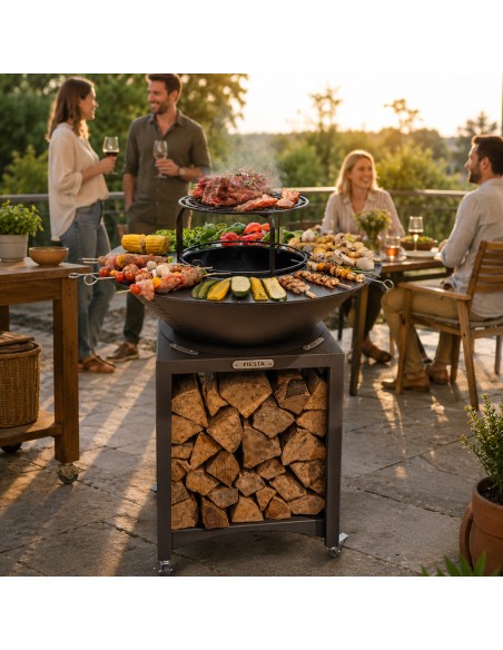 FIESTA Brasero haut de qualité barbecue plancha en acier épais