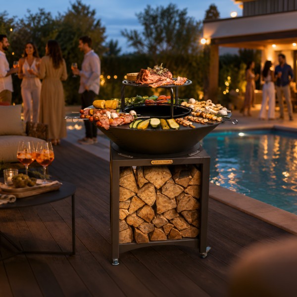 FIESTA Brasero haut de qualité barbecue plancha en acier épais