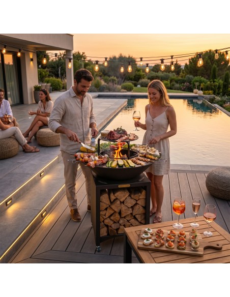 FIESTA Brasero haut de qualité barbecue plancha en acier épais