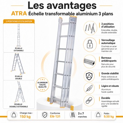 ATRA Echelle en aluminium 3x7 2