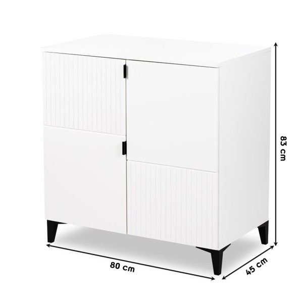 MIA Commode bébé en bois avec étagères 2 portes
