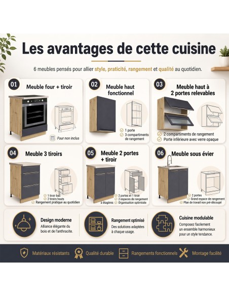 GLAM Ensemble meubles de cuisine