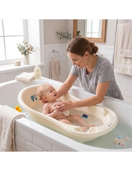Baignoire bébé thermomètre pied évacuation 86 cm | BB-BOOM