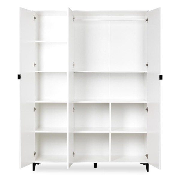 MIA Armoire penderie 3 portes avec étagères pour chambre enfant