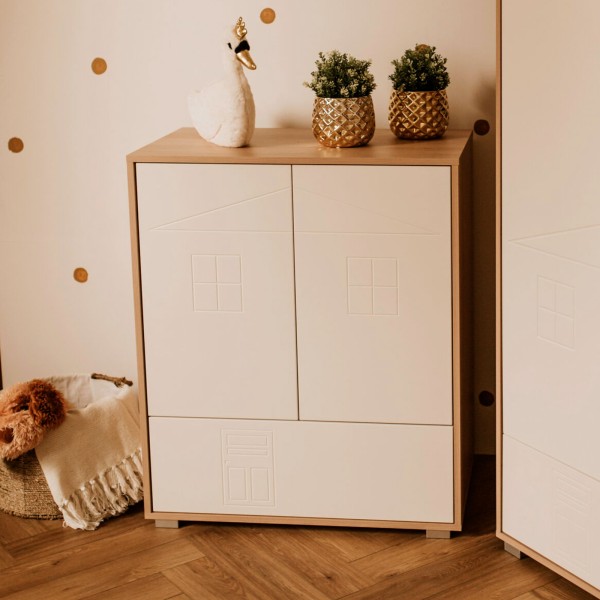 IDA Commode bébé en bois 2 portes 1 tiroir