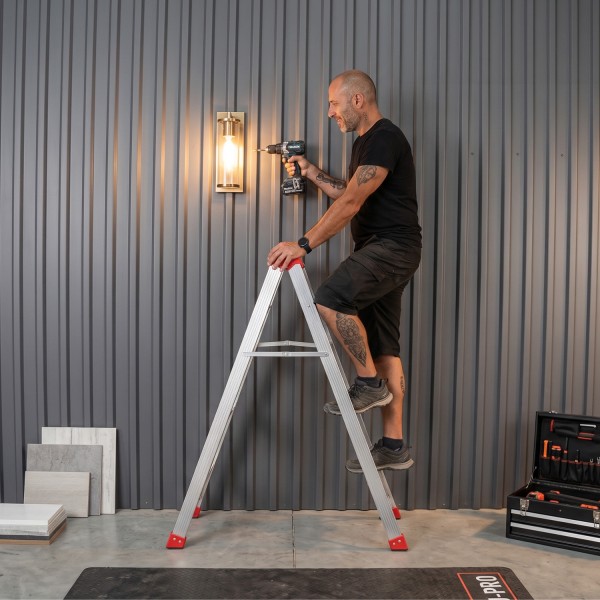 Échelle double pliante aluminium CLIMB – 3, 4 ou 5 marches