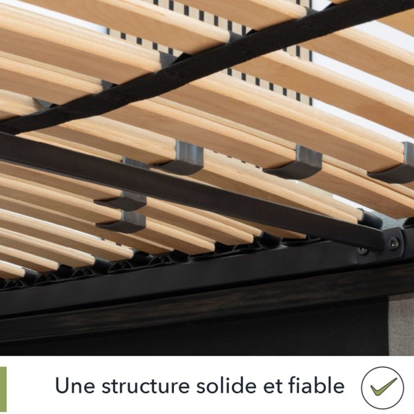 Sommier à lattes résistant avec fermeté réglable dos pieds inclus
