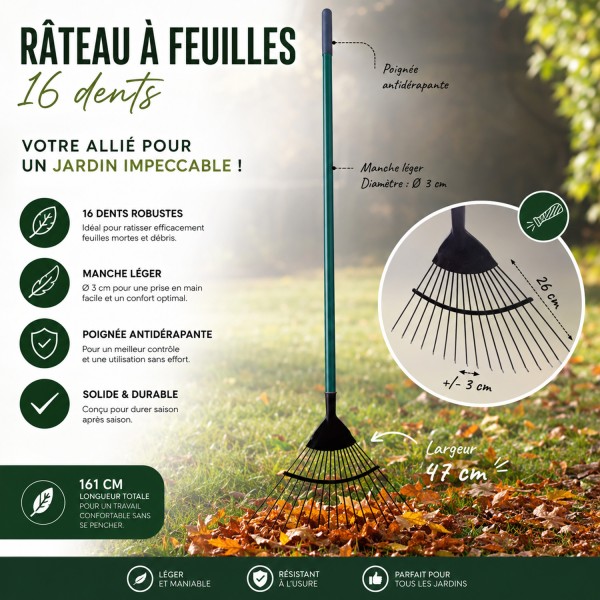 Outils de jardinage râteau ou râteau à feuilles en lot ou à l'unité