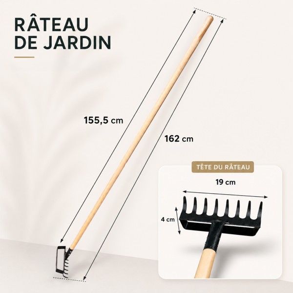 OGROD - Râteau binette 2 en 1 acier, manche frêne FSC