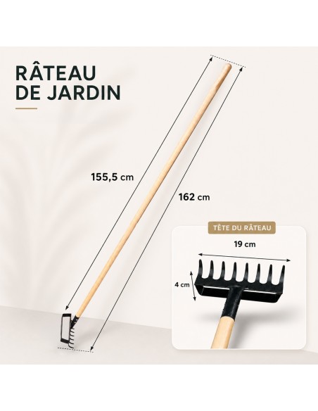 OGROD - Râteau binette 2 en 1 acier, manche frêne FSC