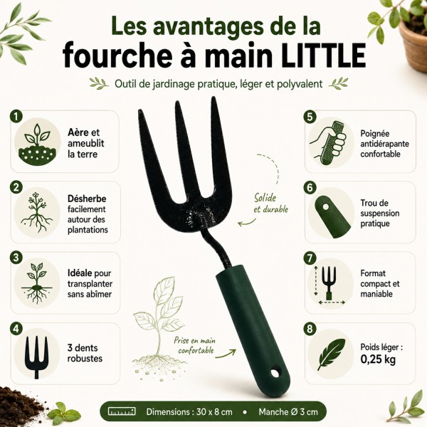 LITTLE Outils de jardinage à main - Fourche