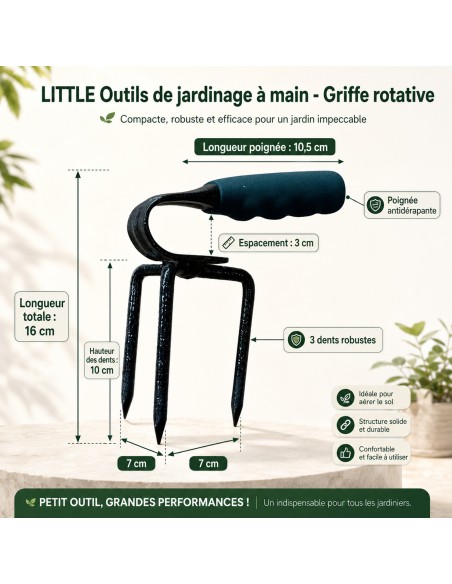 LITTLE Outils de jardinage à main - Griffe rotative