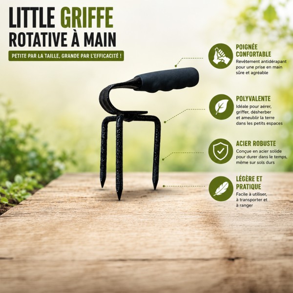 LITTLE Outils de jardinage à main - Griffe rotative