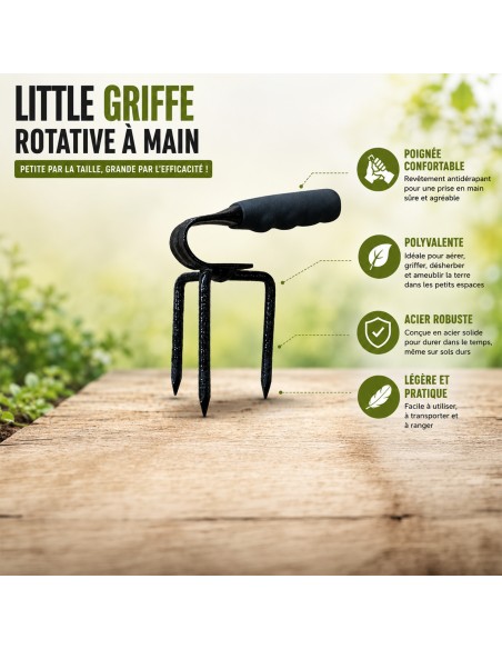 LITTLE Outils de jardinage à main - Griffe rotative