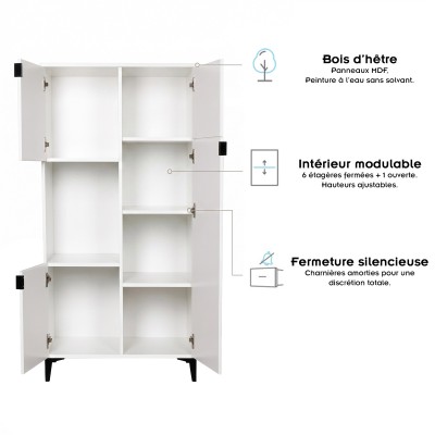 MIA Armoire 3 portes avec étagères et 1 niche 2