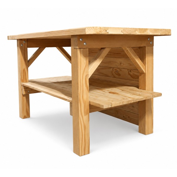 Îlot central de cuisine en bois Douglas