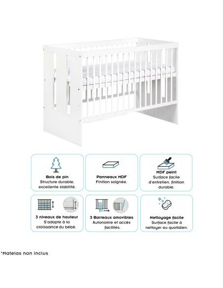 PAOLA Ensemble bébé lit et commode