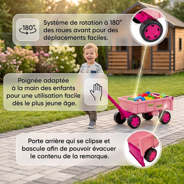 GIGANT chariot remorque enfant jardin plage à tirer