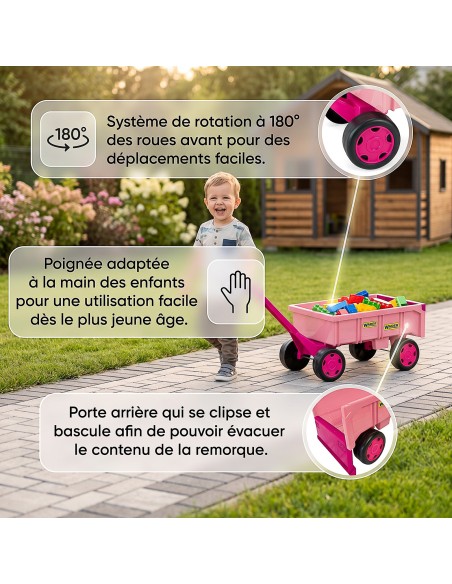 GIGANT chariot remorque enfant jardin plage à tirer