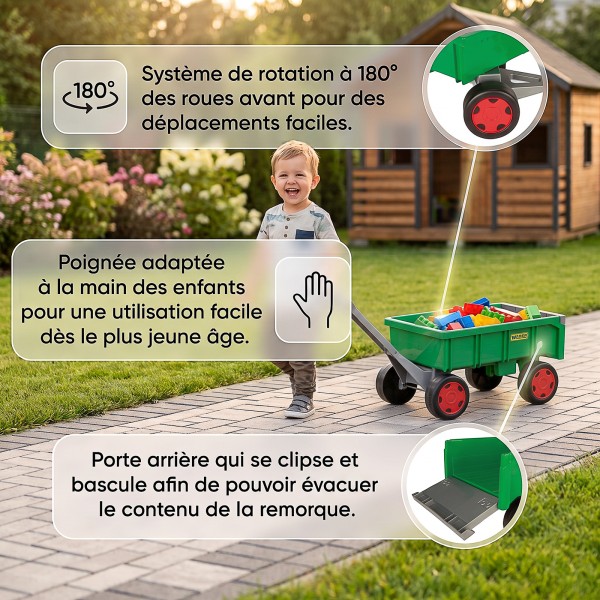 GIGANT chariot remorque enfant jardin plage à tirer