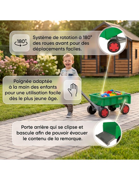 GIGANT chariot remorque enfant jardin plage à tirer